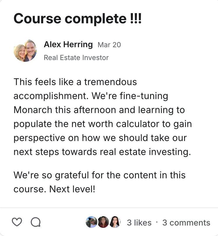 Post by Alex Herring in the Legacy Wealth Blueprint community on Circle, March 2026