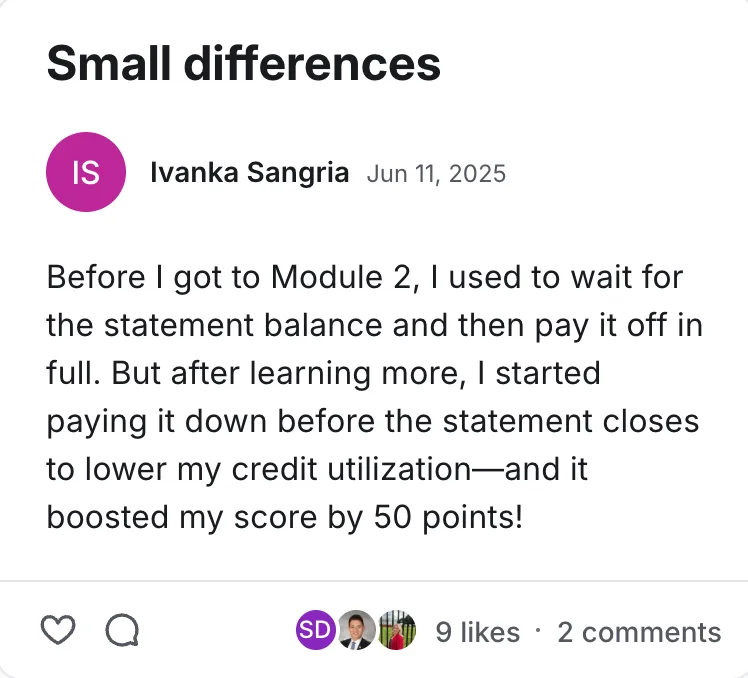 Post by Ivanka Sangria in the Legacy Wealth Blueprint community on Circle, June 2025