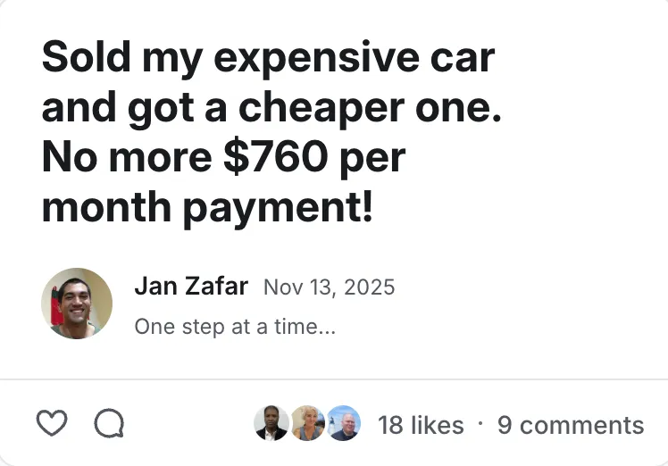 Post by Jan Zafar in the Legacy Wealth Blueprint community on Circle, November 2025