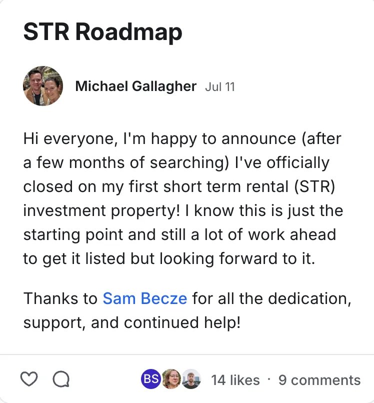 Post by Michael Gallagher in the Legacy Wealth Blueprint community on Circle, July 2026