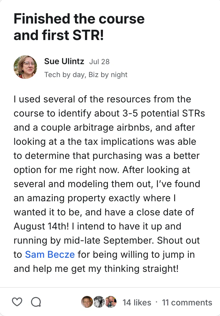 Post by Sue Ulintz in the Legacy Wealth Blueprint community on Circle, July 2026