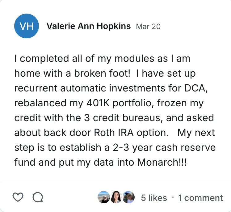 Post by Valerie Ann Hopkins in the Legacy Wealth Blueprint community on Circle, March 2026