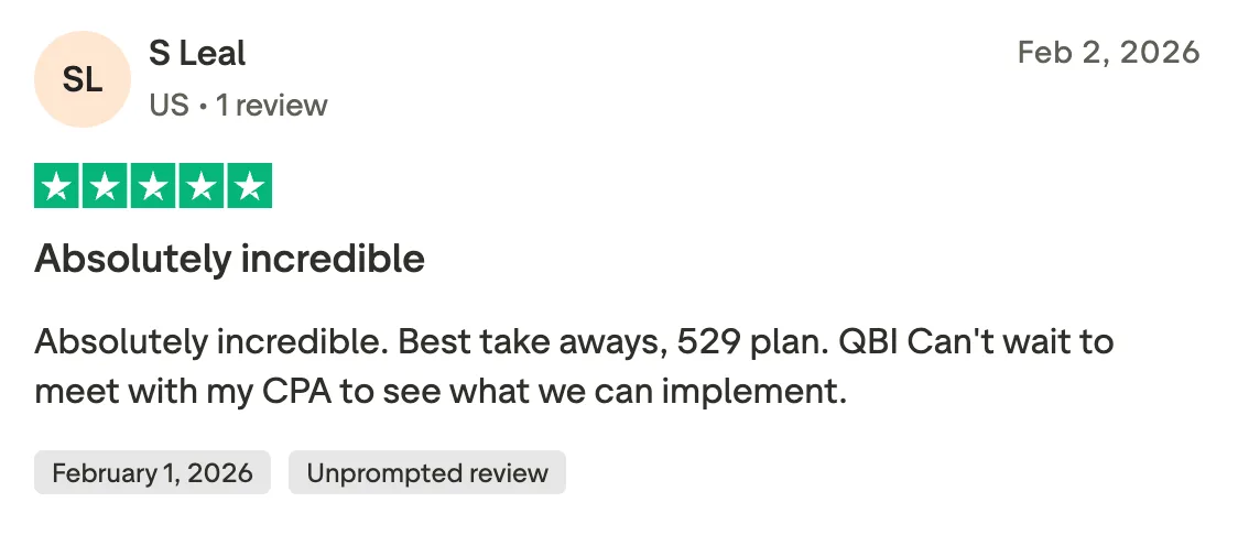 Absolutely incredible Absolutely incredible.  Best take aways, 529 plan.  QBI   Can't wait to meet with my CPA to see what we can implement.
